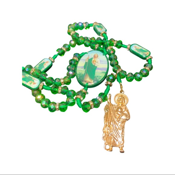 Handcrafted Saint Jude Rosary handmade, Rosario - Picture 3 of 10